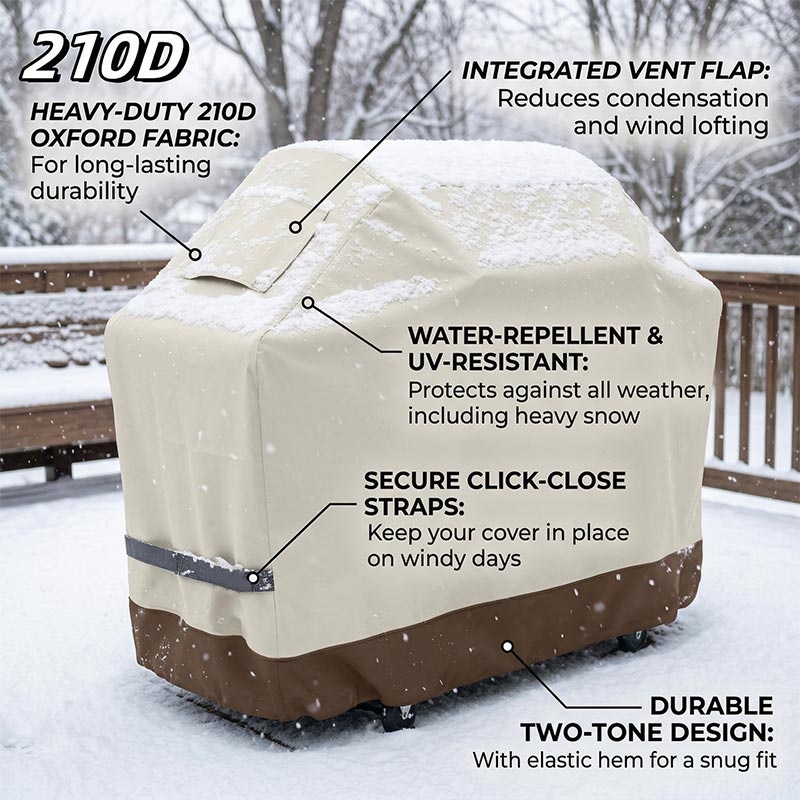 Outdoor Furniture Fabric Waterproof - غطاء شواء خارجي 210D بيج مقاوم