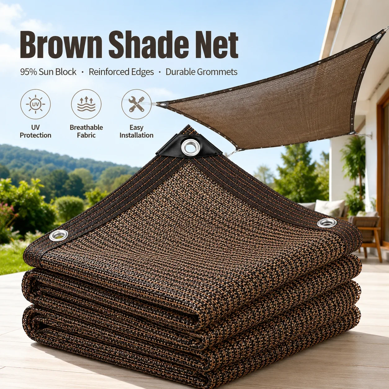 Outdoor Furniture Hdpe - شبكة تظليل كبيرة للفناء - لون