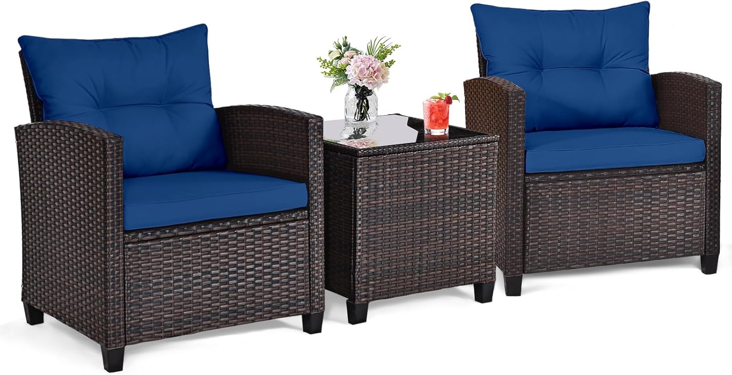 Outdoor Furniture Balcony - طقم بيسترو خارجي من 3 قطع