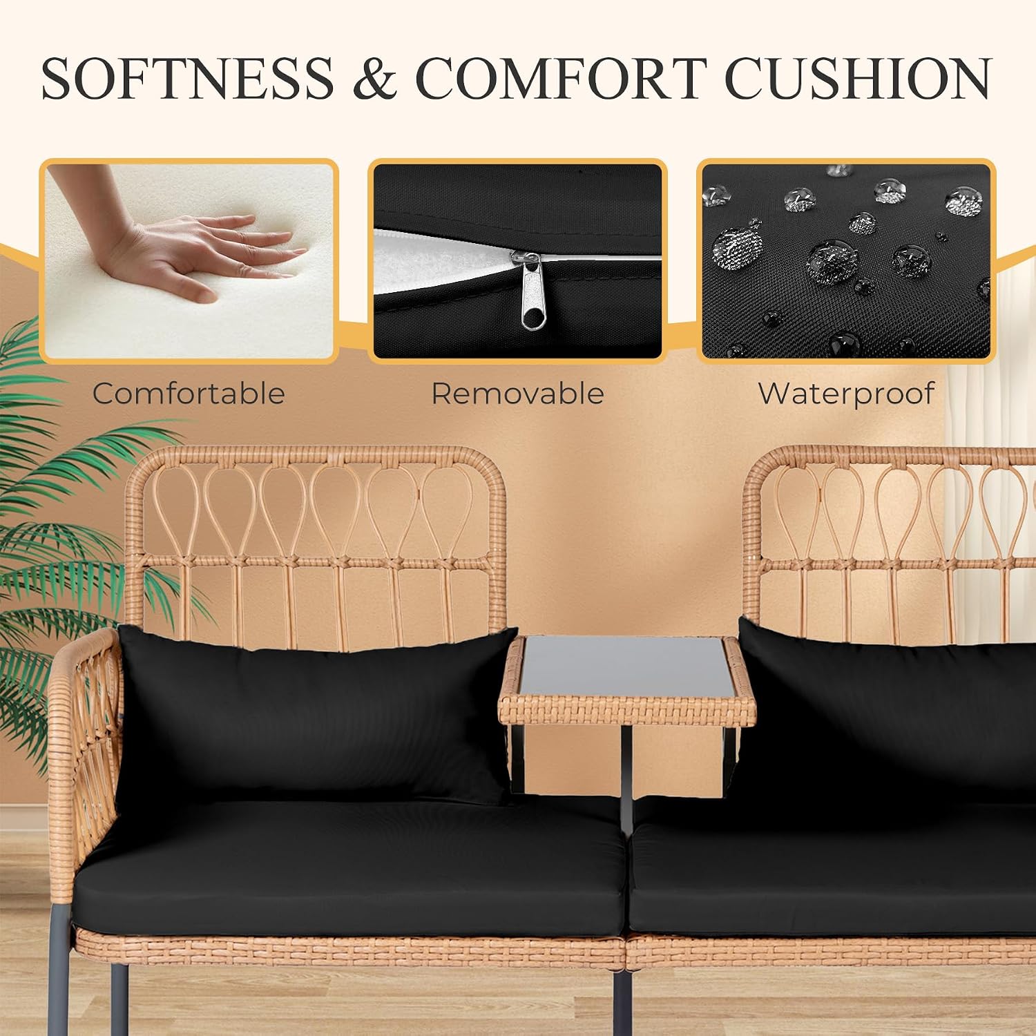 كرسي حب من الروطان مع طاولة زج - مراجعة Outdoor Furniture Rattan وسعره