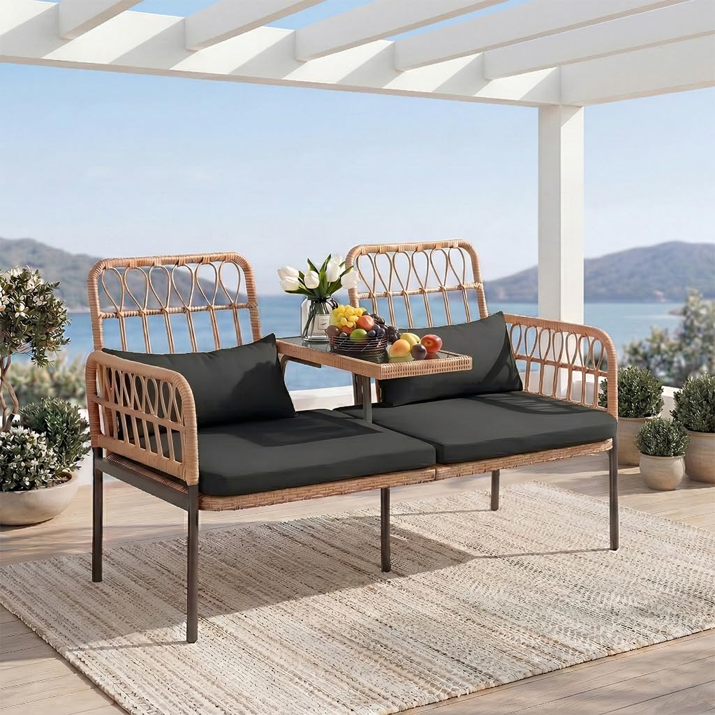 كرسي حب من الروطان مع طاولة زج - مراجعة Outdoor Furniture Rattan وسعره
