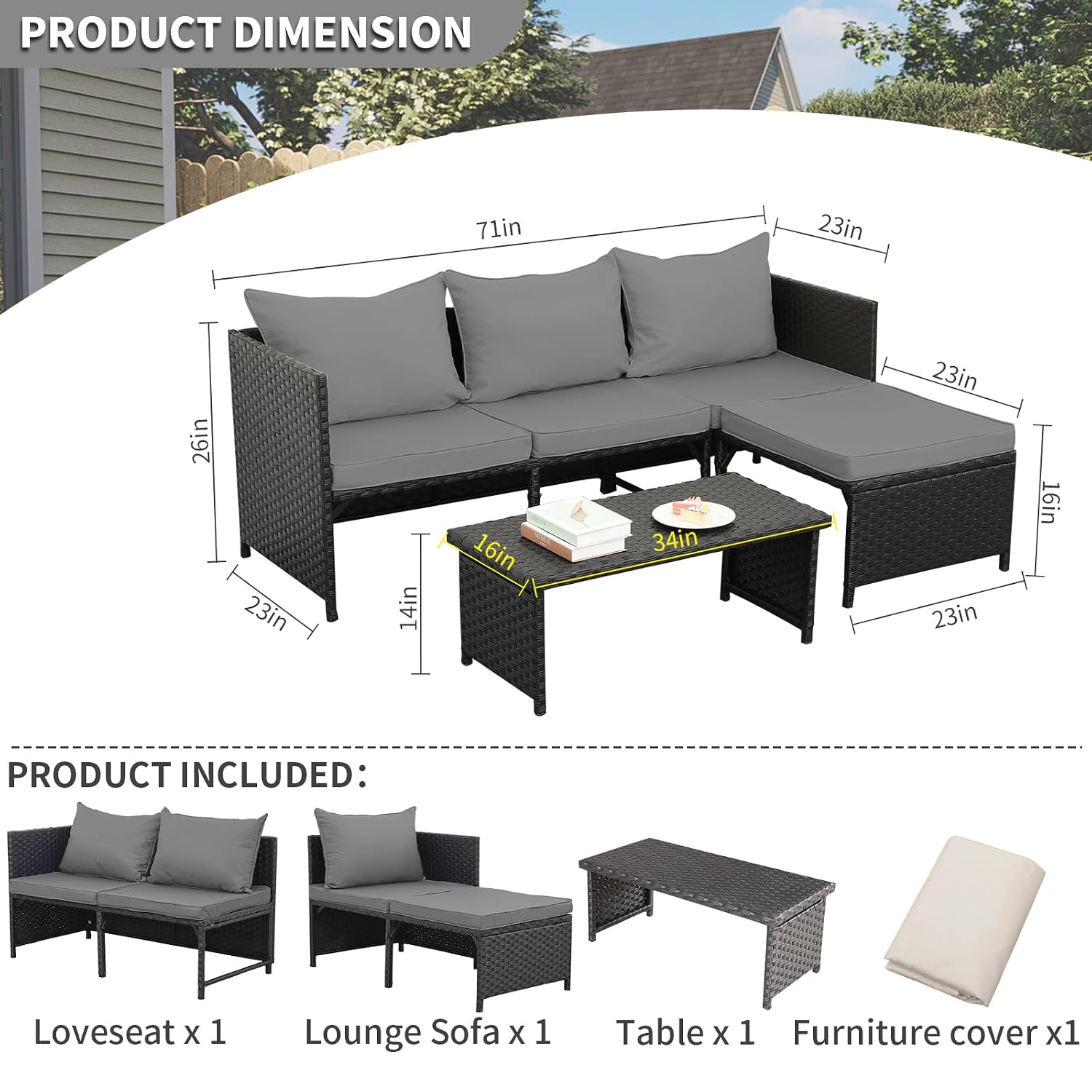 طقم أثاث خارجي من 3 قطع مصنوع  - مراجعة Outdoor Furniture Rattan وسعره