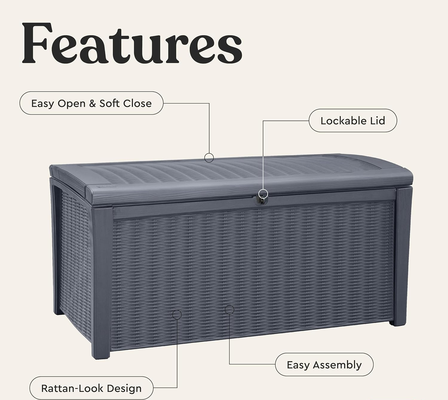 صندوق تخزين خارجي سعة 110 جالو - مراجعة Outdoor Furniture Rattan وسعره