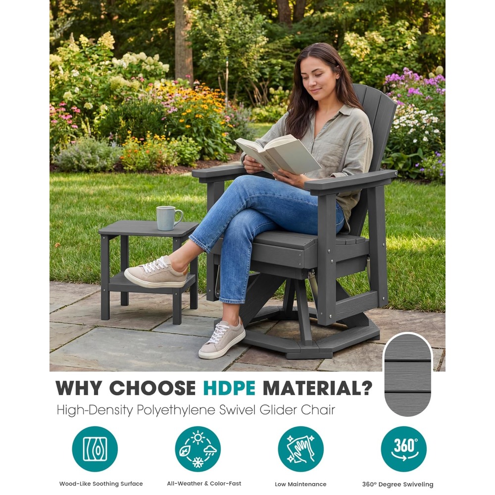 كرسي أديرونداك الدوار المتحرك، - مراجعة Outdoor Furniture Hdpe وسعره