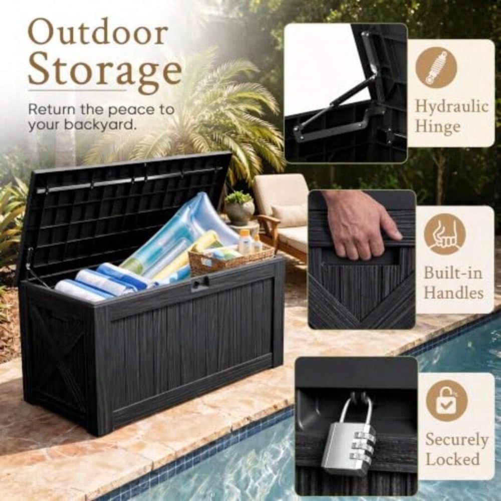 صندوق تخزين خارجي بسعة 120 جال - مراجعة Outdoor Furniture Balcony وسعره